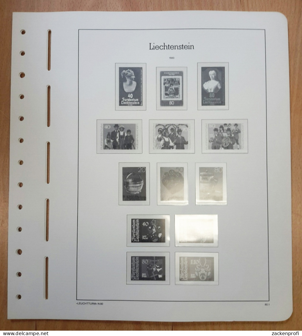 LEUCHTTURM Vordruckblätter Liechtenstein 1980/84 SF Gebraucht, Neuwertig (Z2255) - Pré-Imprimés