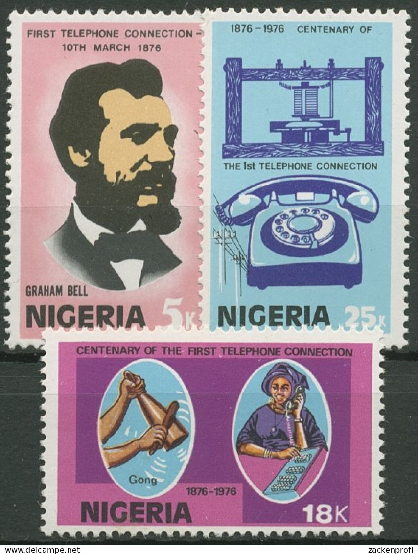 Nigeria 1976 100 Jahre Telefon Alexander Graham Bell 317/19 Postfrisch - Nigeria (1961-...)