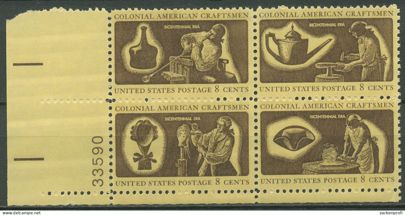 USA 1972 Handwerker Der Kolonialzeit 1069/72 ZD Ecke Postfrisch - Unused Stamps