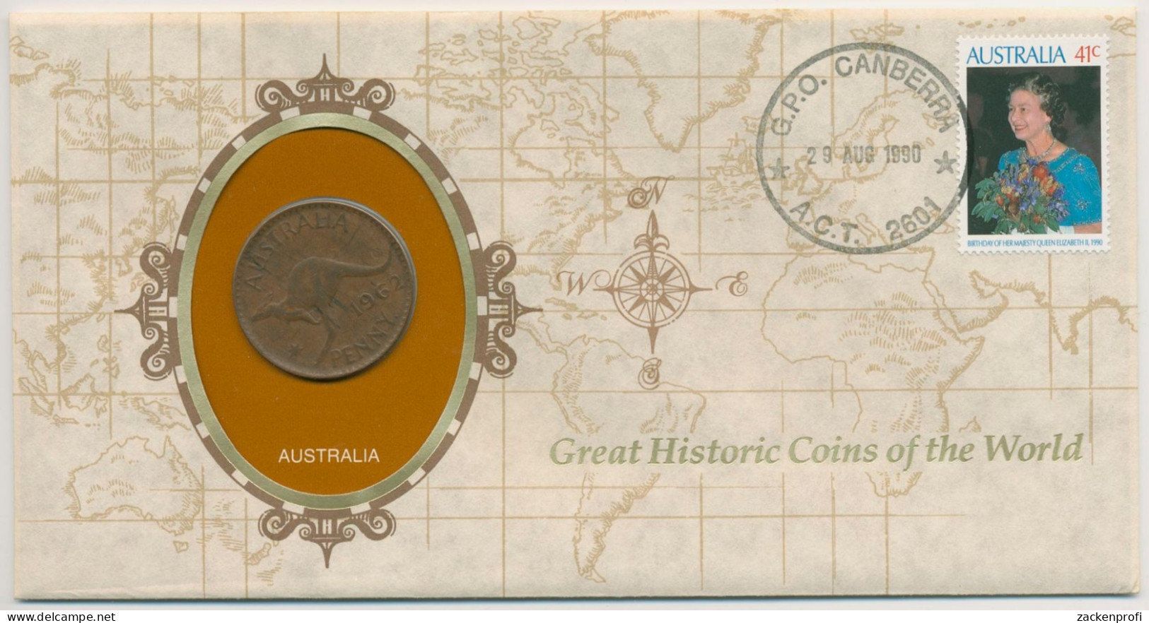 Australien 1990 Historische Münzen Numisbrief 1 Penny (N421) - Penny