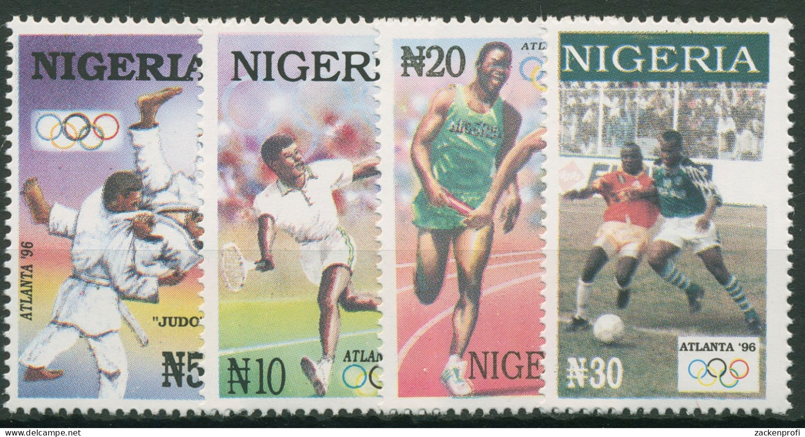 Nigeria 1996 Olympische Sommerspiele In Atlanta Tennis Judo 666/69 Postfrisch - Nigeria (1961-...)
