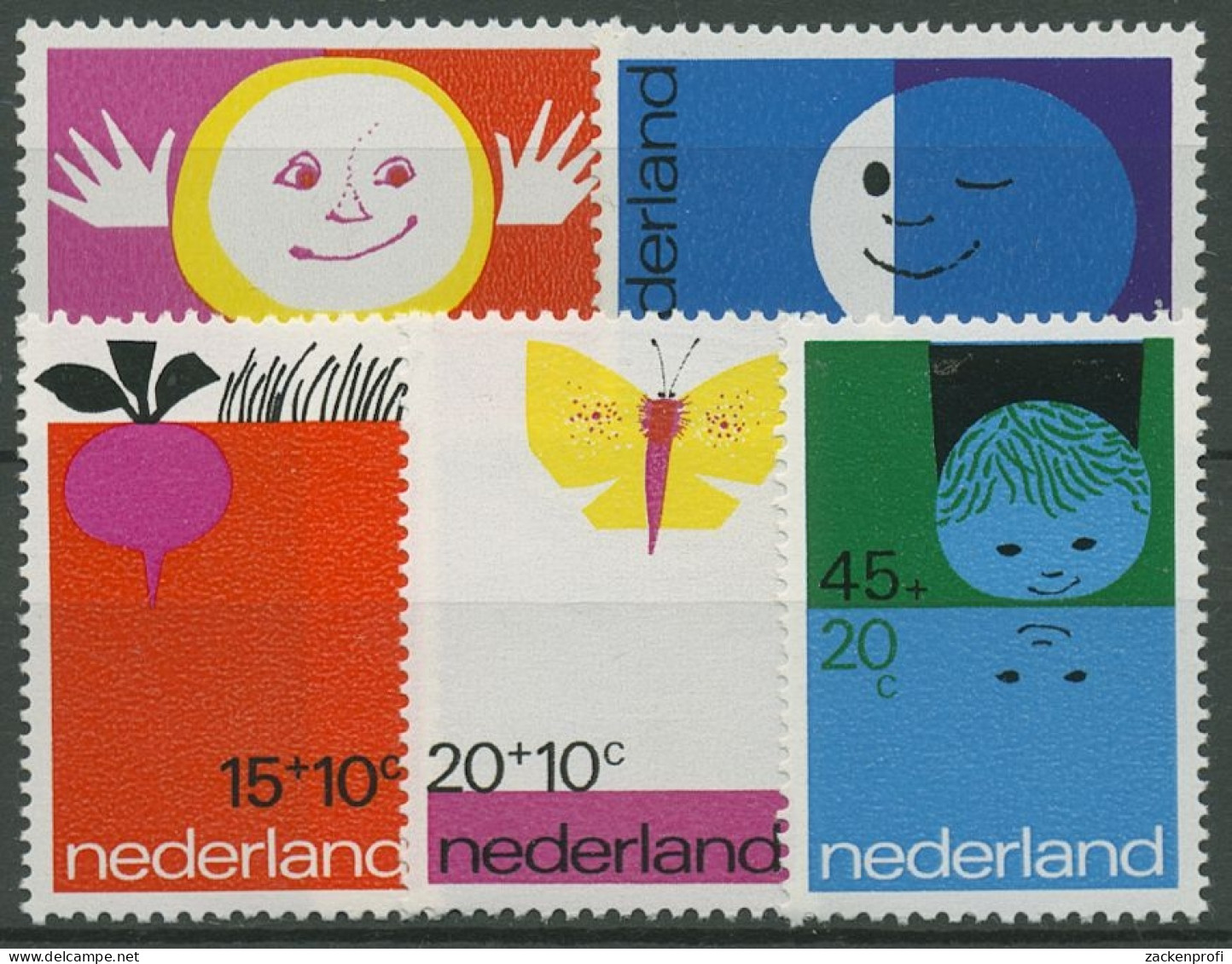 Niederlande 1971 Voor Het Kind Kinderbuchillustrationen 969/73 Postfrisch - Unused Stamps