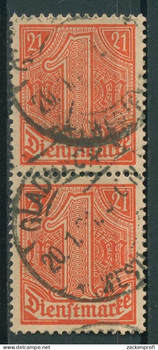 Deutsches Reich Dienstmarken 1920 Für Preußen D 22 Senkrechtes Paar Gestempelt - Officials