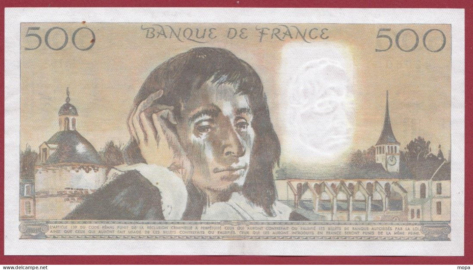 500 Francs "Pascal"- Du 05/01/1984.D--Alph .L.198- Dans L 'état-- (966) - 500 F 1968-1993 ''Pascal''