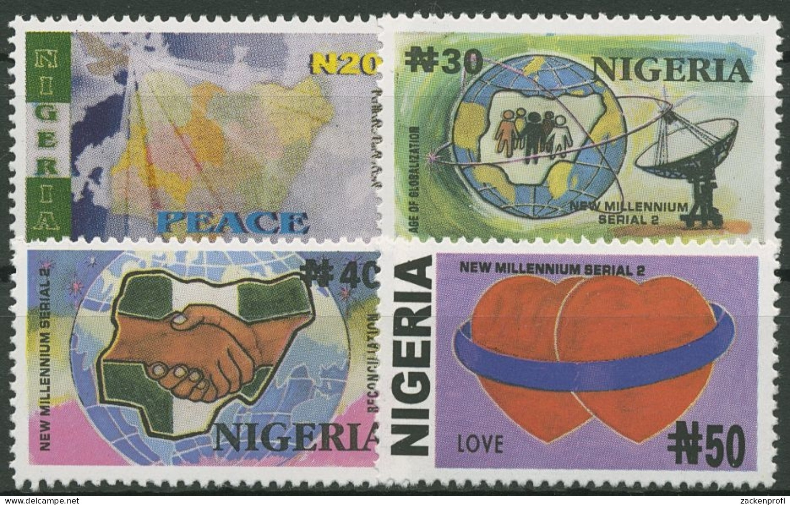Nigeria 2002 Jahrtausendwende Frieden Liebe 740/43 Postfrisch - Nigeria (1961-...)