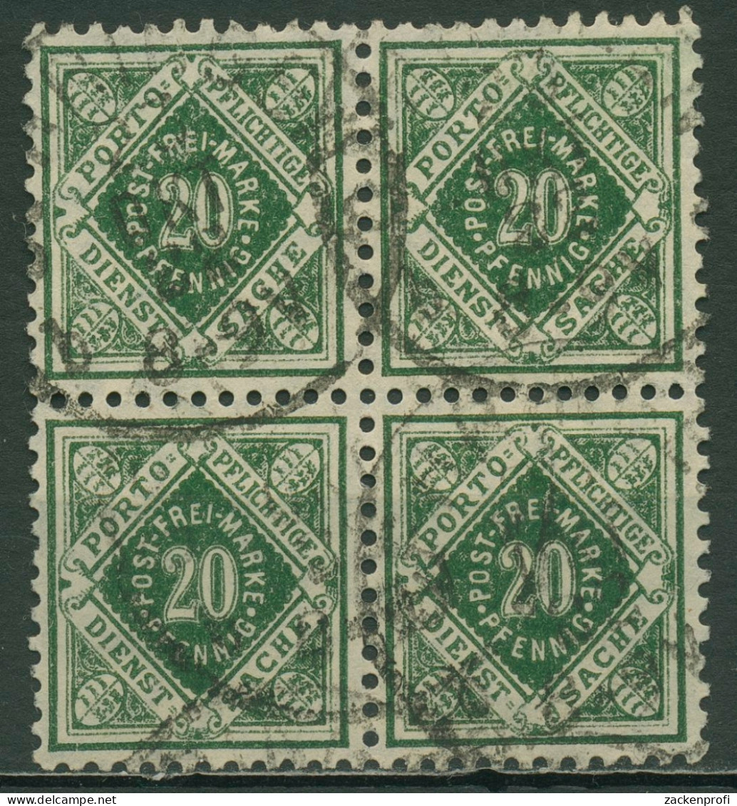 Württemberg Dienstmarken 1921 Ziffer In Raute 152 4er-Block Gestempelt - Oblitérés