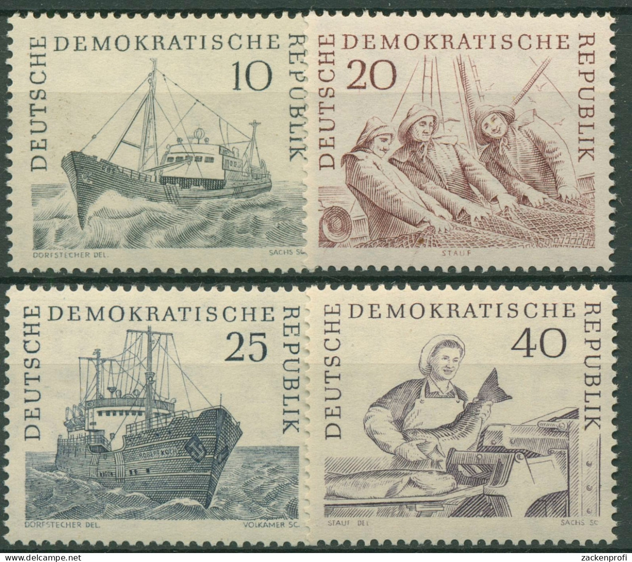 DDR 1961 Hochseefischerei Schiffe 817/20 Postfrisch - Unused Stamps