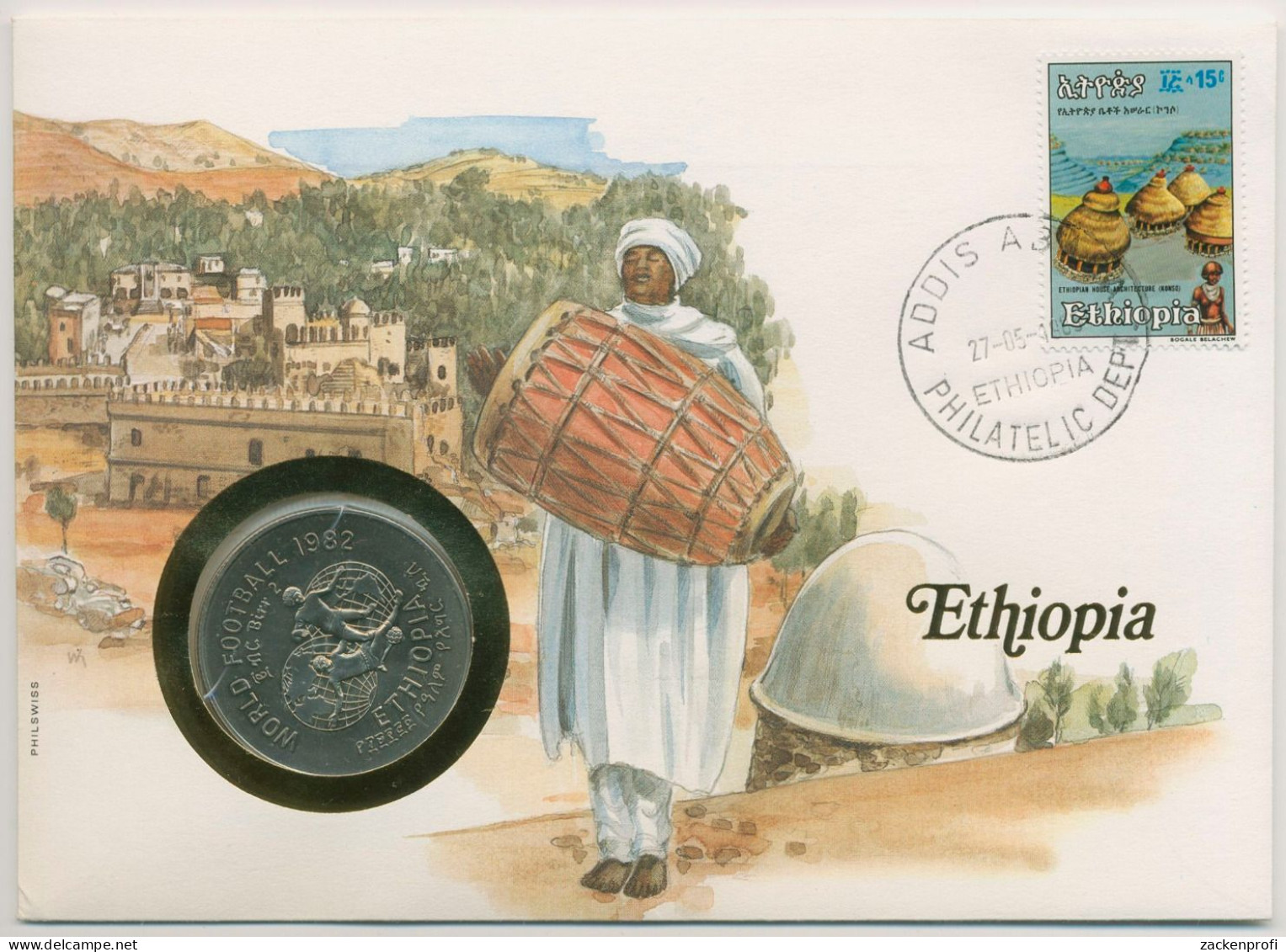 Äthiopien 1989 Stadtansicht Numisbrief 2 Birr (N351) - Ethiopie