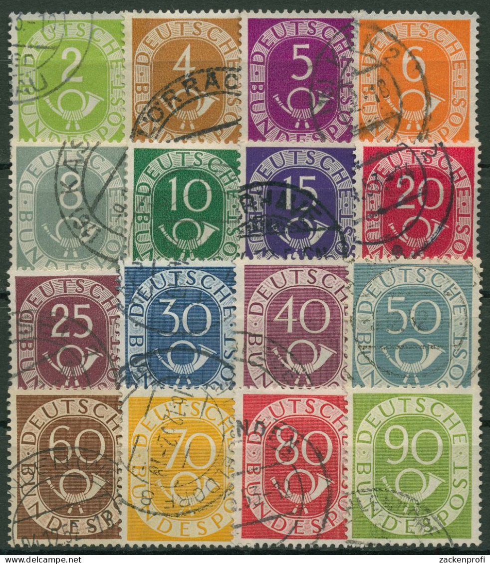 Bund 1951 Freimarken Posthorn 123/38 Gestempelt - Used Stamps