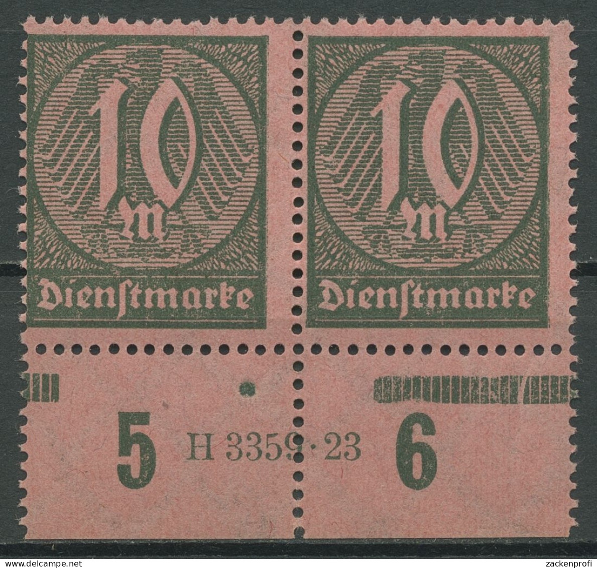 Deutsches Reich Dienst 1922/23 Hausauftrags-Nr. D 71 HAN 3359.23 Postfrisch - Dienstzegels