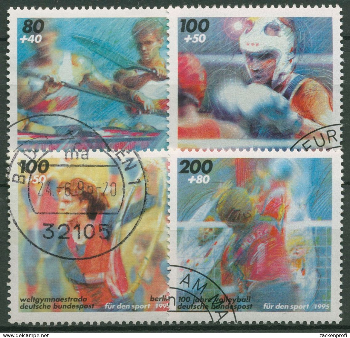 Bund 1995 Sporthilfe Kanu-WM Gymnastik Boxen Volleyball 1777/80 Gestempelt - Used Stamps