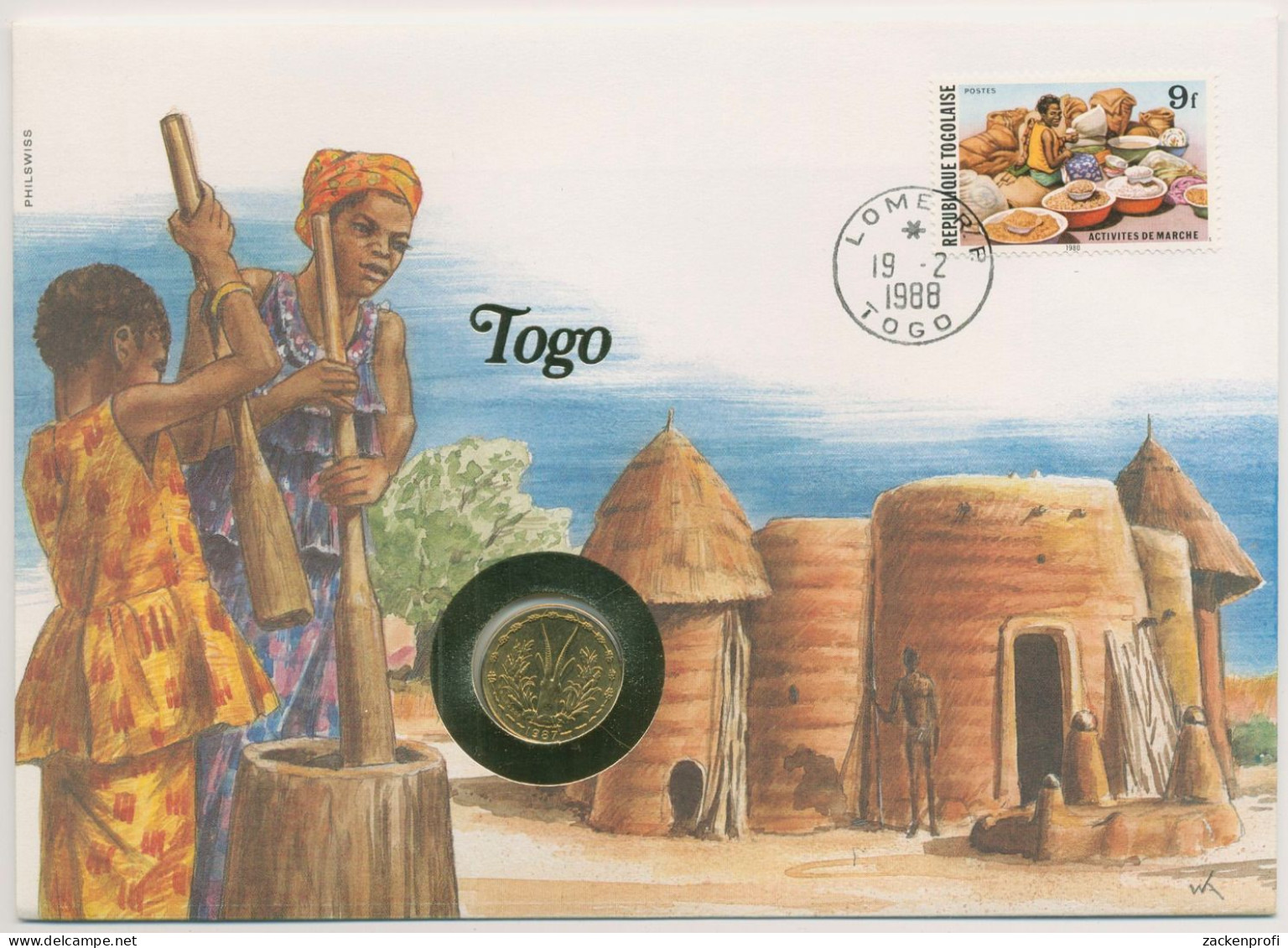 Togo 1988 Ureinwohner Numisbrief Mit 5 Francs Westafrikanische Staaten (N363) - Togo