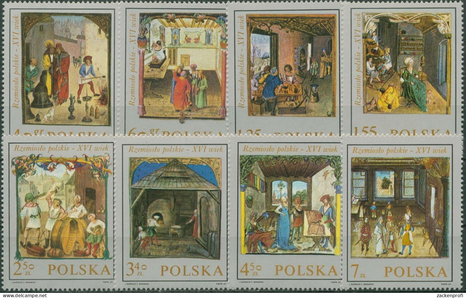 Polen 1969 Kodex Von Behem Malereien Des Handwerks 1963/70 Postfrisch - Ungebraucht