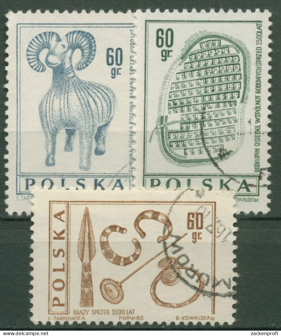 Polen 1966 Archäologie 1727/29 Gestempelt - Gebraucht