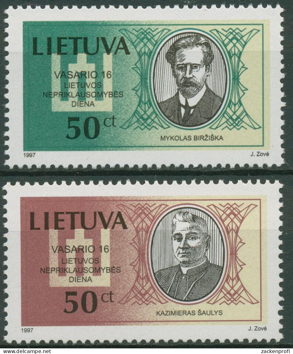 Litauen 1997 Unterzeichner Der Unabhängigkeitserklärung 632/33 Postfrisch - Lituanie