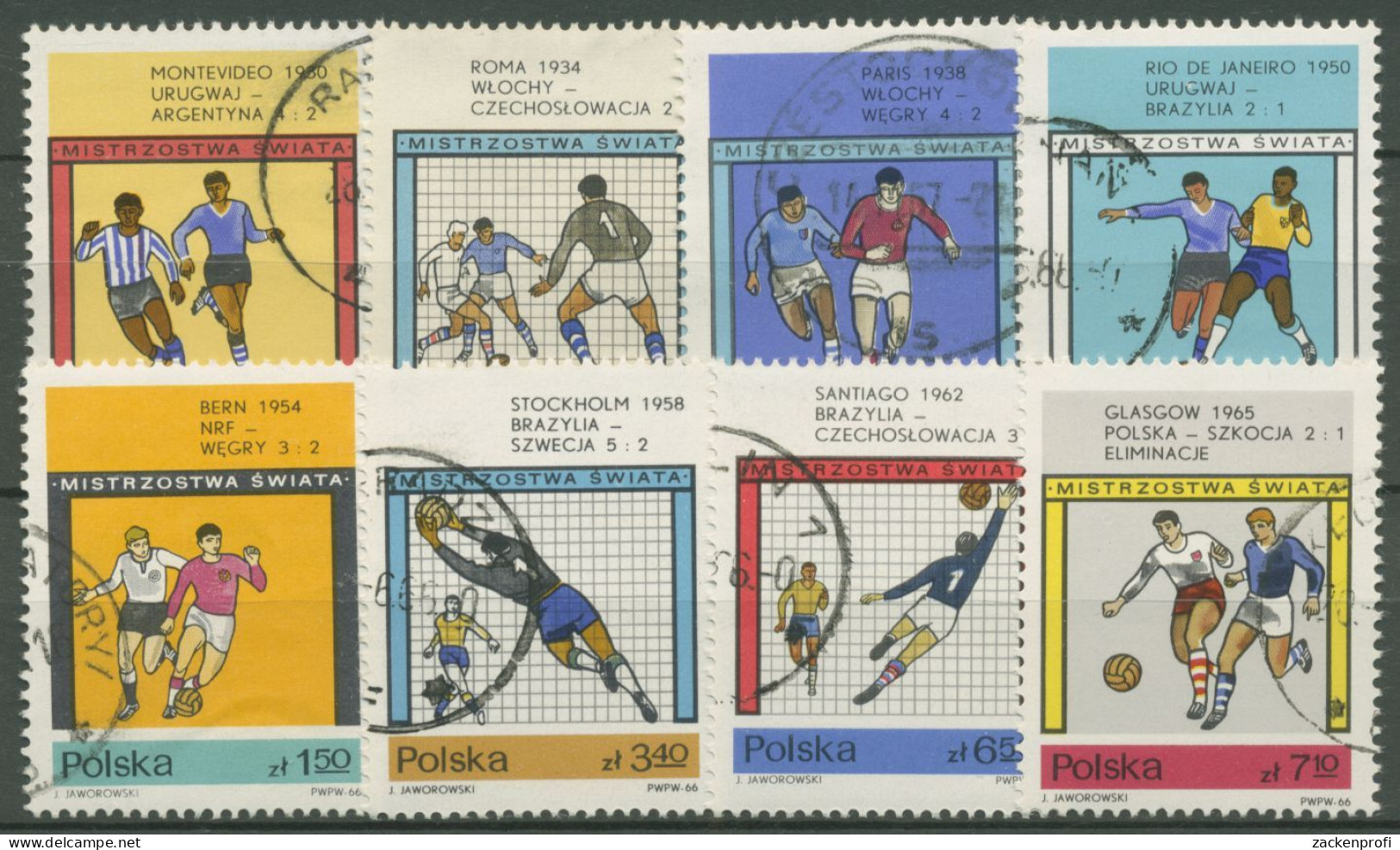 Polen 1966 Fußballweltmeisterschaft London 1665/72 Gestempelt - Used Stamps