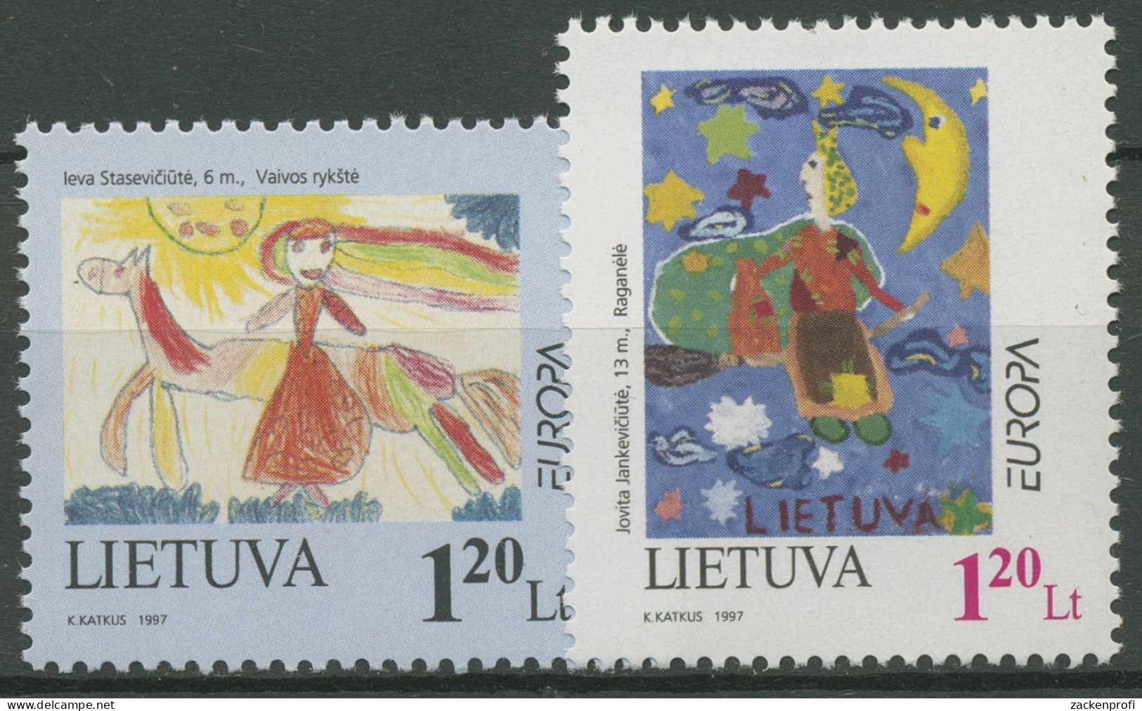 Litauen 1997 Europa CEPT Sagen Legenden Kinderzeichnungen 636/37 Postfrisch - Lithuania