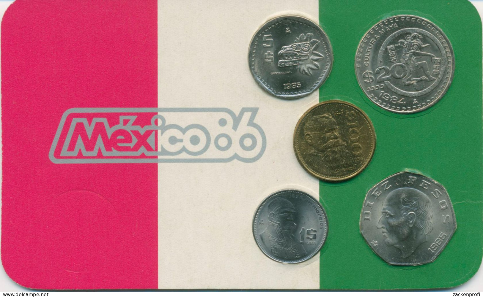 Mexiko 1984/85 Kursmünzen 1 - 100 Pesos Im Blister, St (m5735) - Mexico