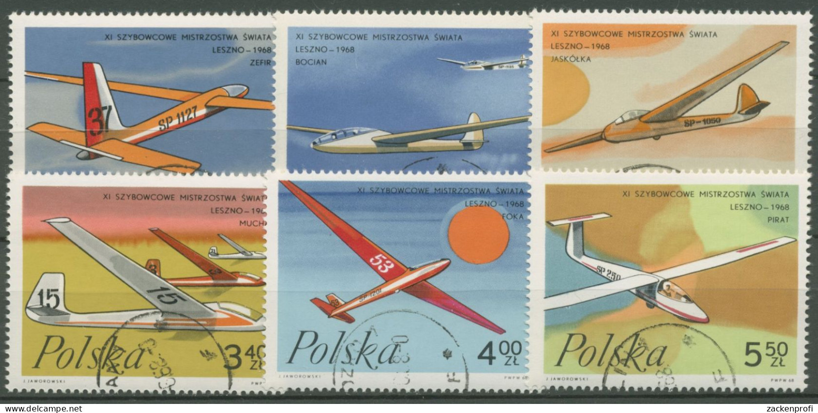 Polen 1968 Segelflieger-Weltmeisterschaften Lissa 1846/51 Gestempelt - Used Stamps