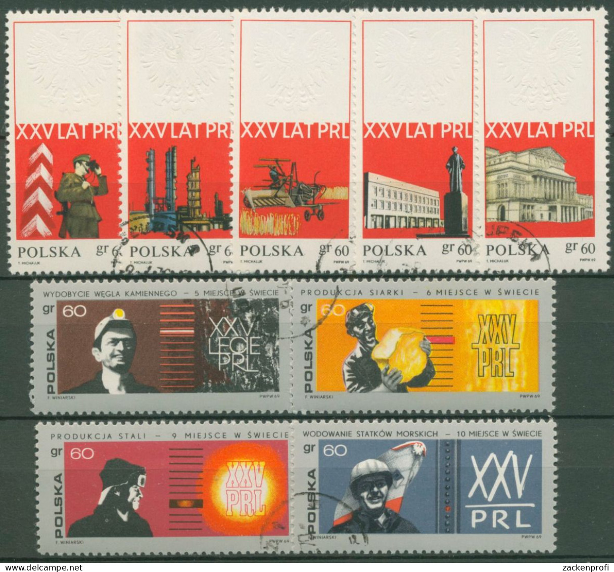 Polen 1969 25 Jahre Volksrepublik 1931/39 Gestempelt - Used Stamps