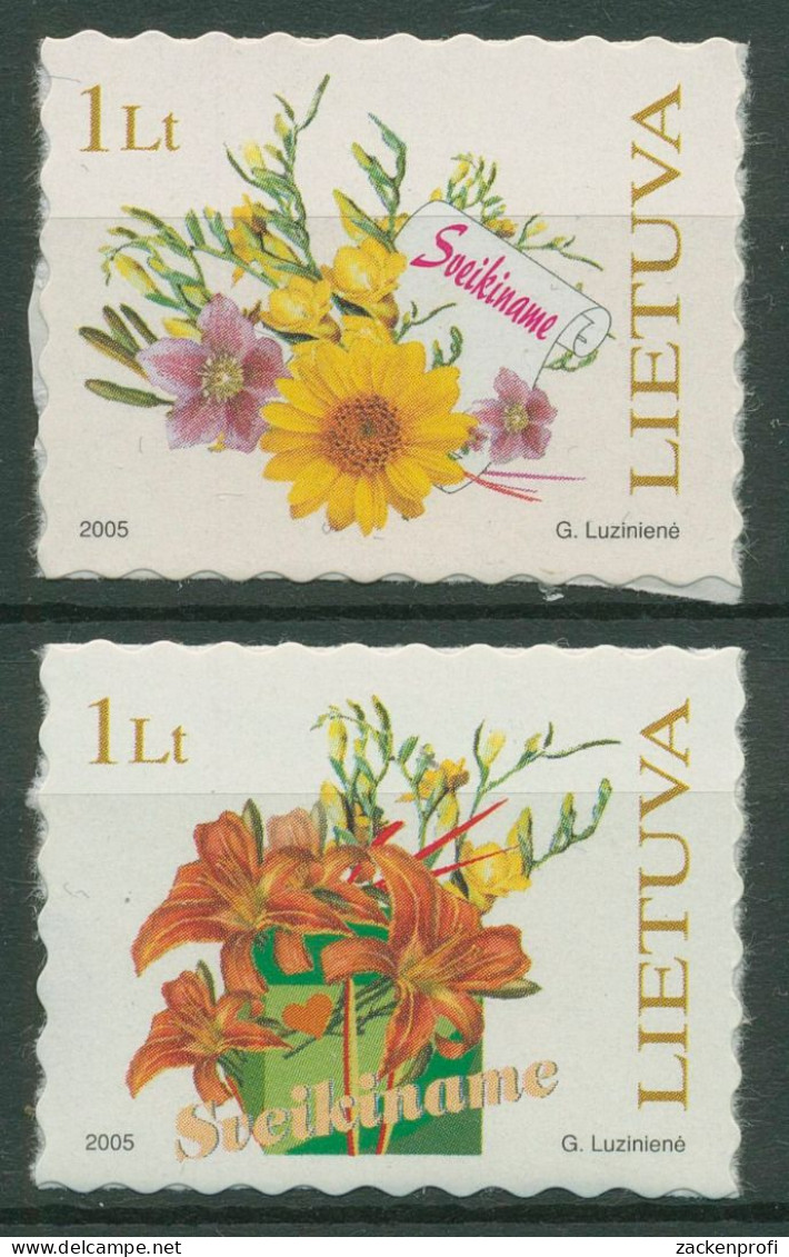 Litauen 2005 Grußmarken Blumen 866/67 Postfrisch - Lituanie