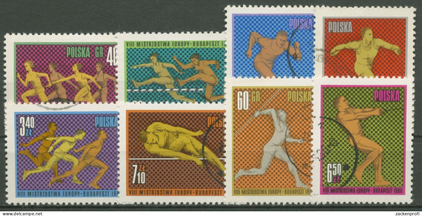 Polen 1966 Leichtathletik-WM Budapest 1680/87 Gestempelt - Used Stamps