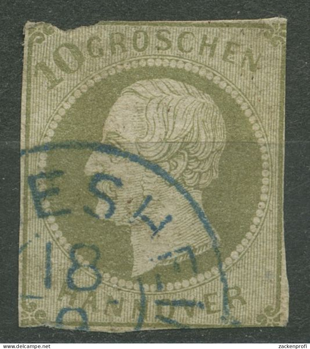 Hannover 1861 König Georg V. 10 Gr, 18 Gestempelt, Starke Mängel - Hanover