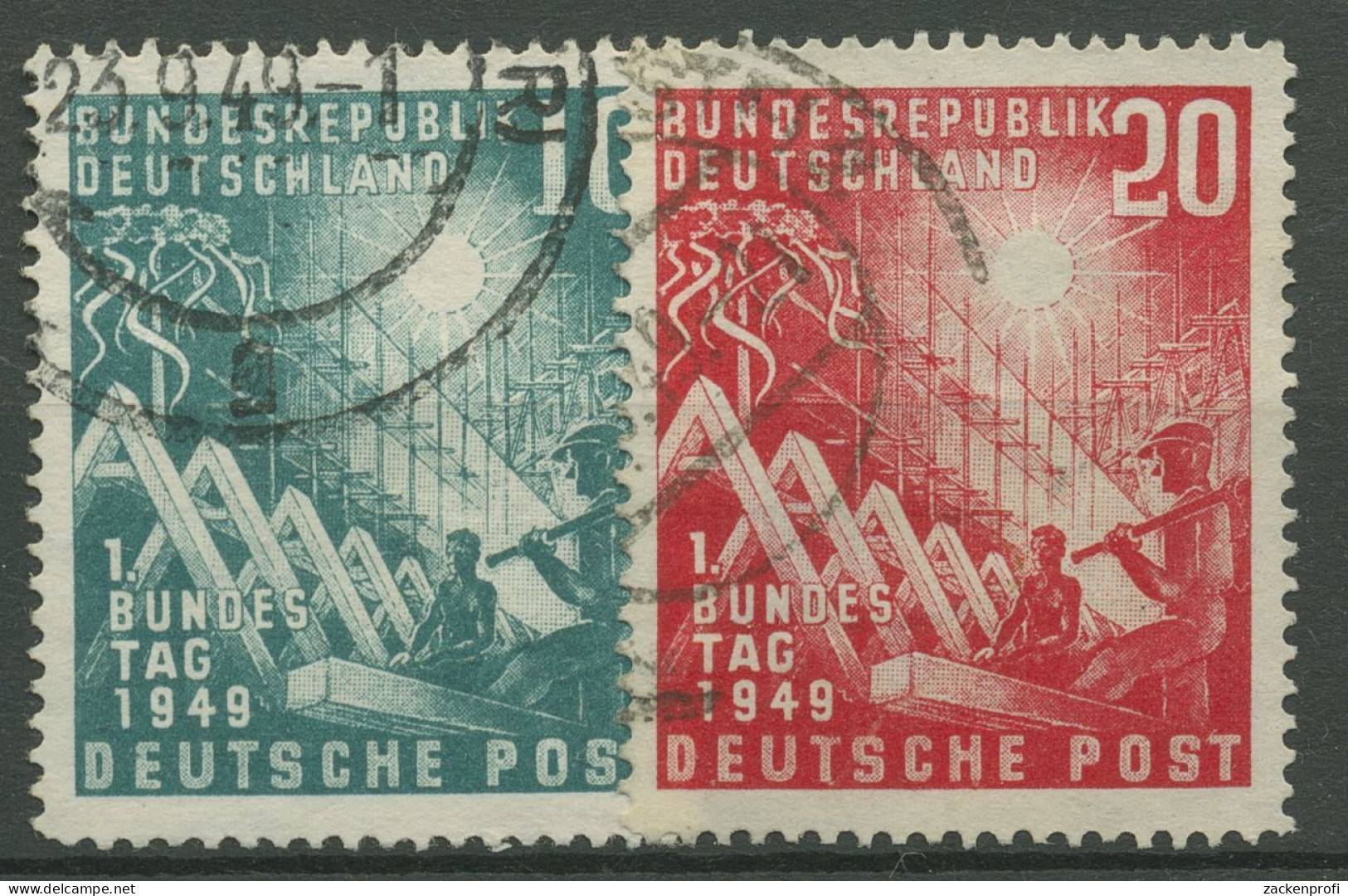 Bund 1949 Eröffnung Des 1. Deutschen Bundestages 111/12 Gestempelt - Used Stamps
