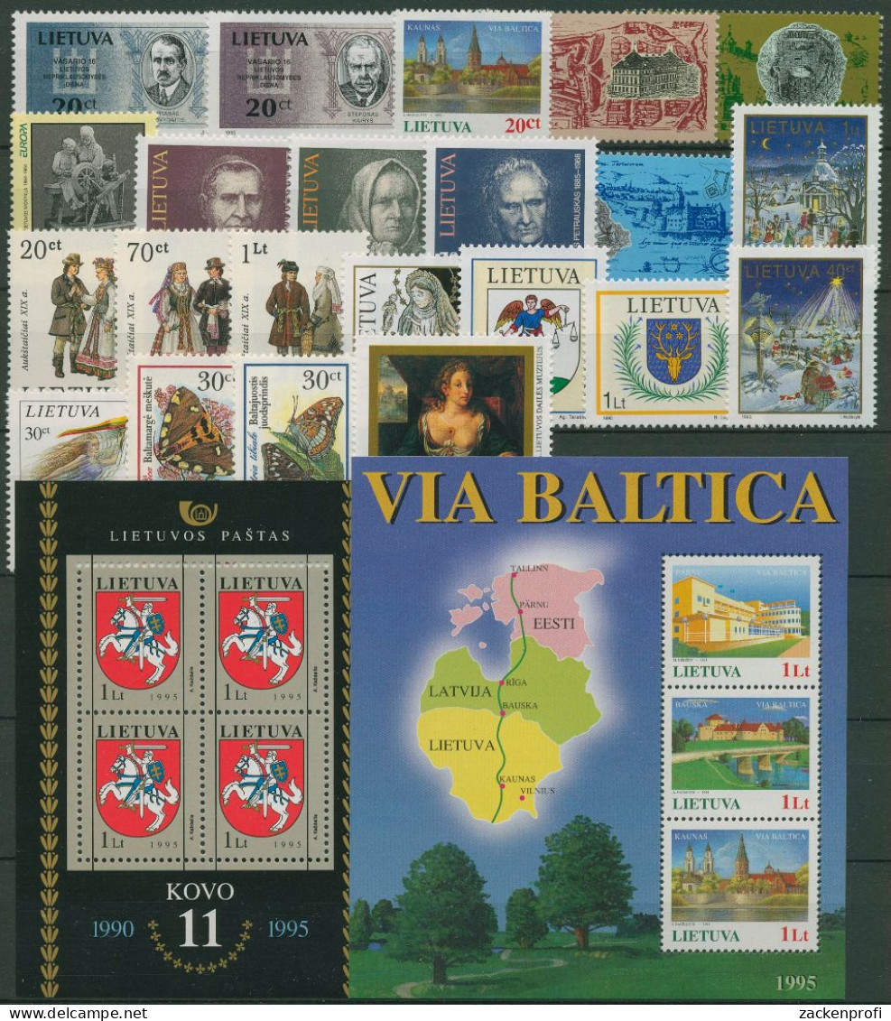 Litauen 1995 Jahrgang Komplett (573/98, Block 5/6) Postfrisch (SG61542) - Lituanie