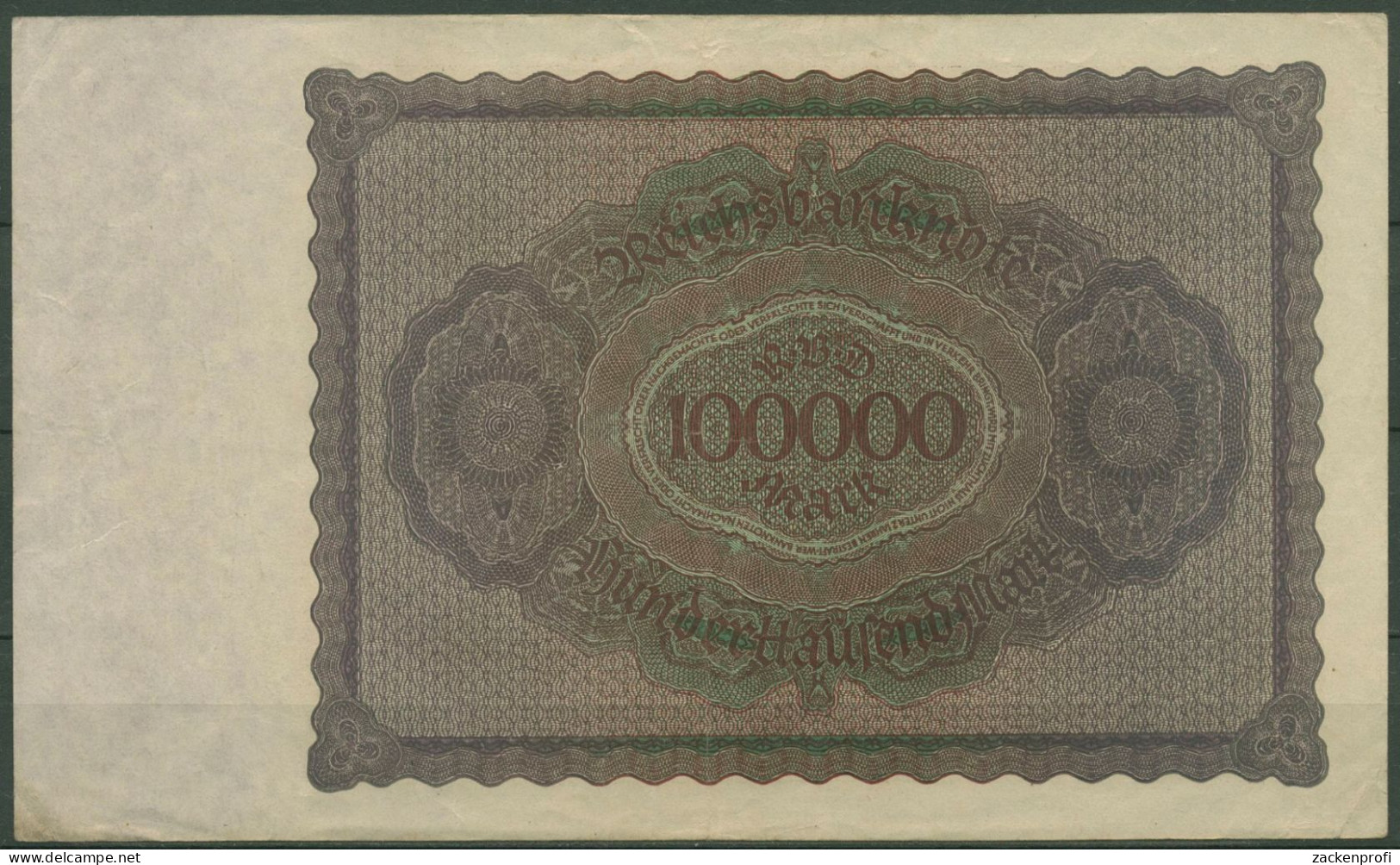 Dt. Reich 100000 Mark 1923, DEU-93a Serie G, Leicht Gebraucht (K1382) - 100000 Mark
