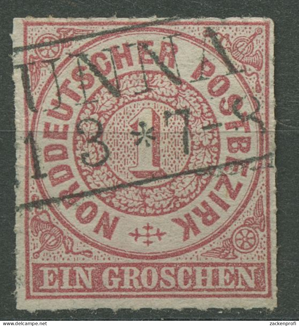 Norddeutscher Postbezirk NDP 1868 1 Gr. 4 Mit PR-Ra2-Stempel UNNA - Oblitérés
