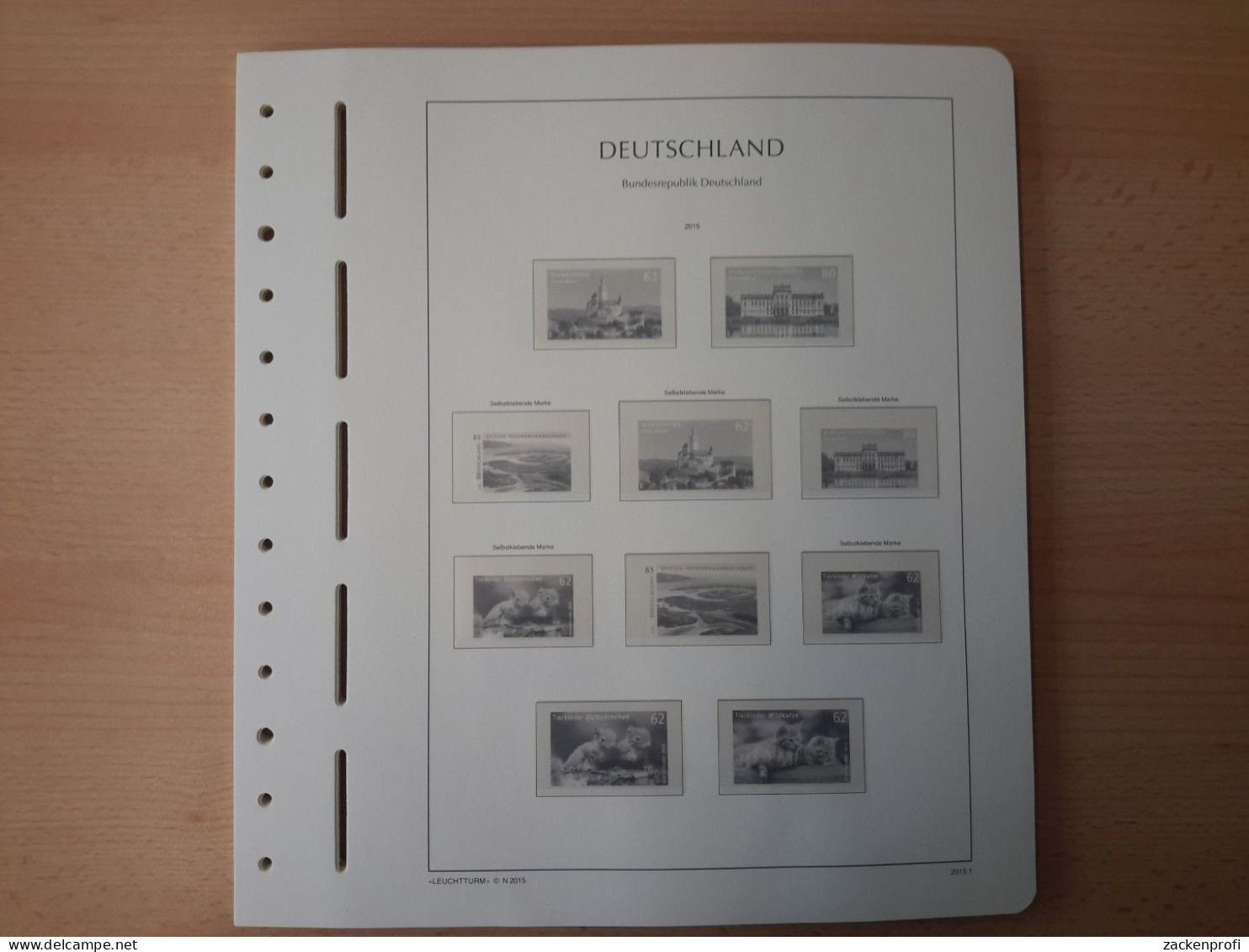 LEUCHTTURM Vordruckblätter Bund 2015/18 SF Gebraucht (Z3012) - Pre-printed Pages
