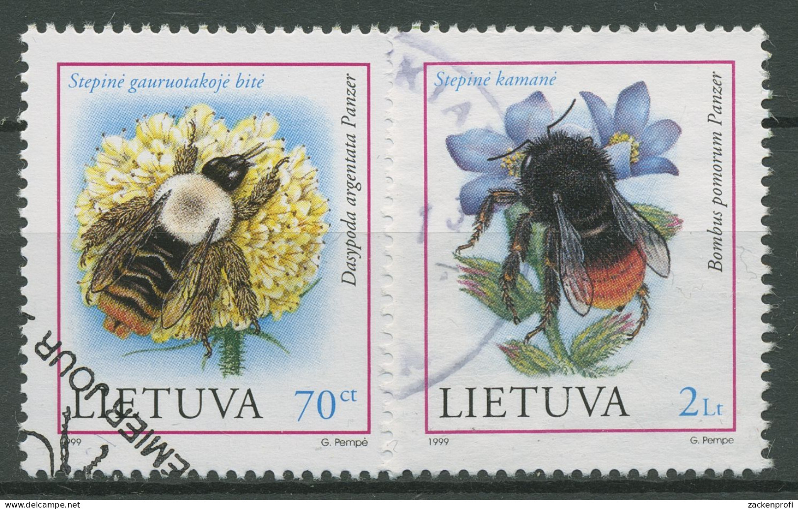 Litauen 1999 Gefährdete Insekten: Hosenbiene, Hummel 698/99 Gestempelt - Lituania