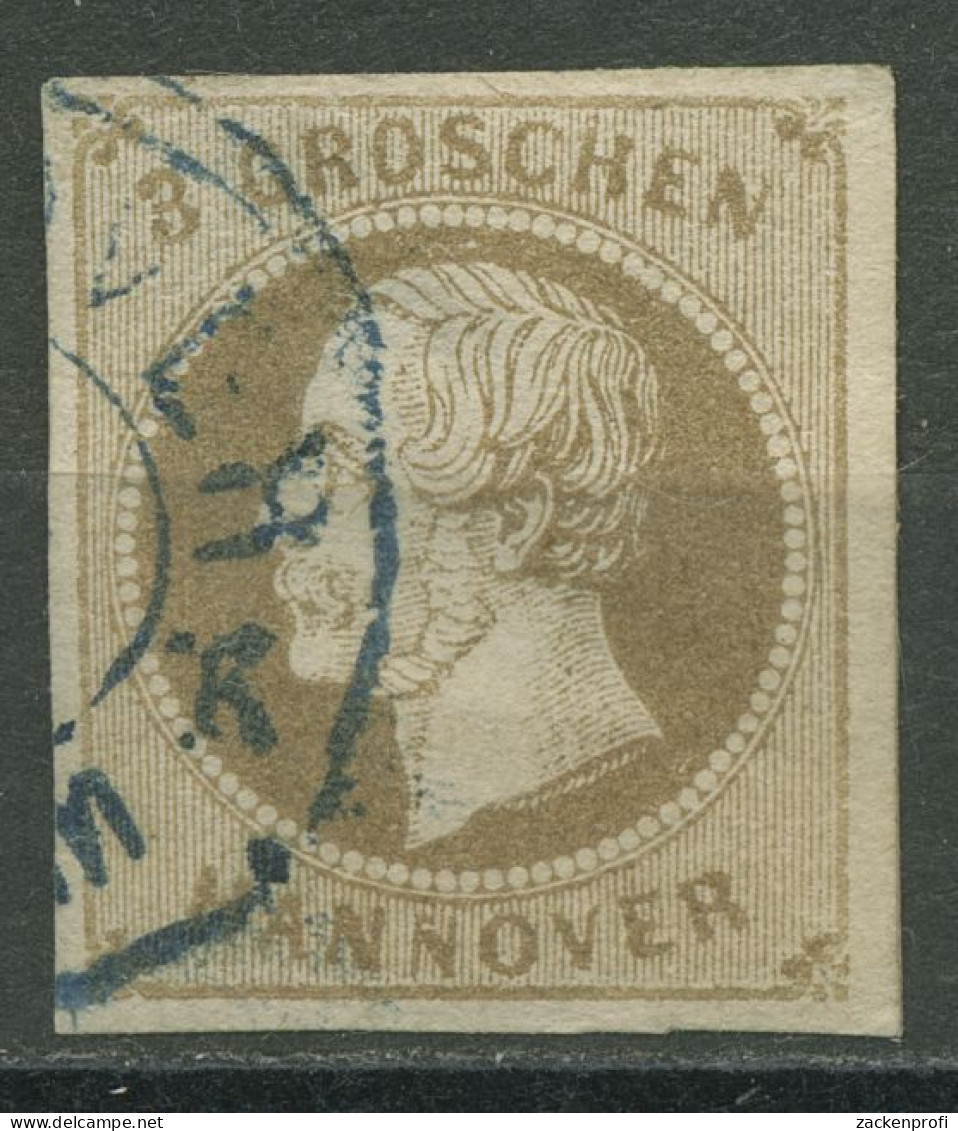 Hannover 1861 König Georg V. 10 Gr, 19 A Gestempelt, Dünn - Hanover