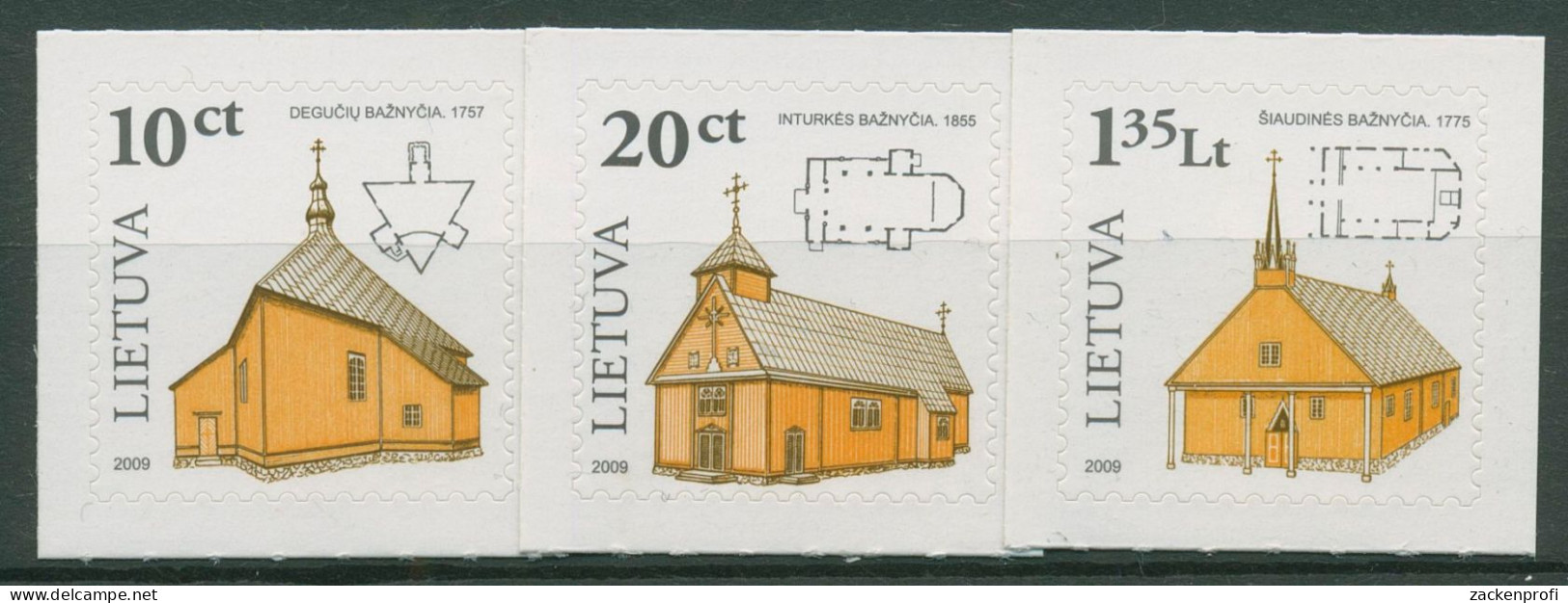 Litauen 2008 Bauwerke Holzkirchen 955/56+958 II Postfrisch - Litouwen