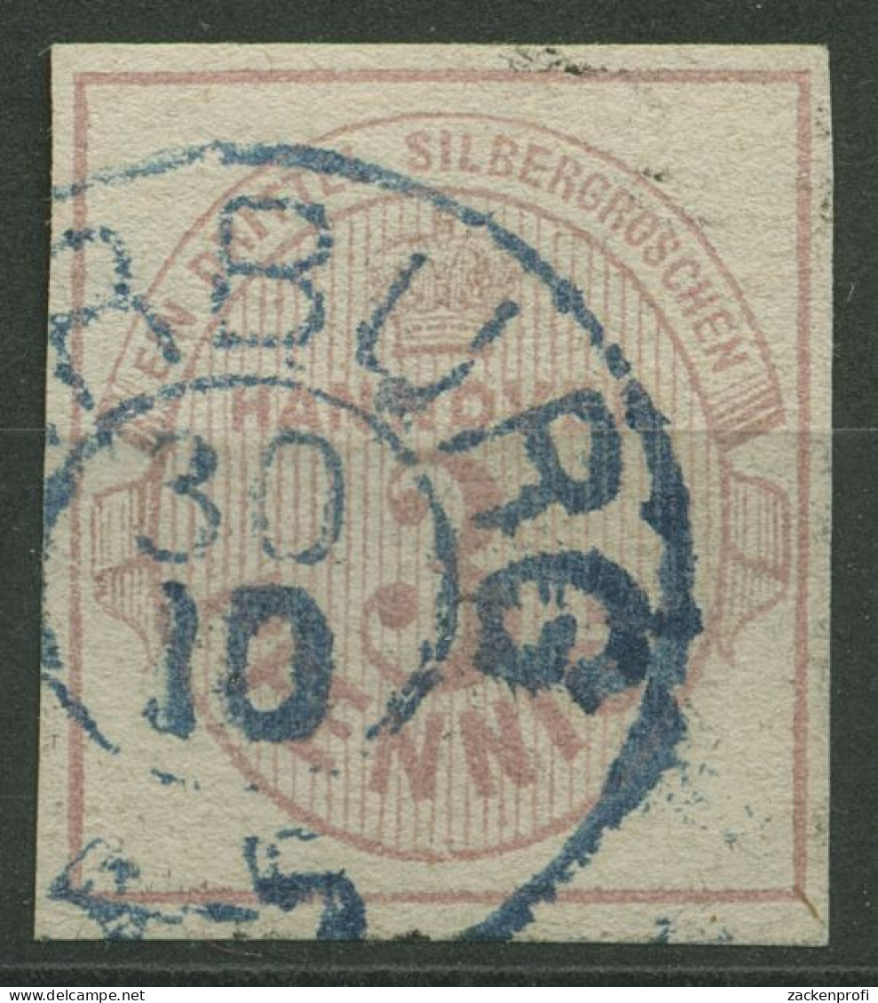 Hannover 1859 Wertangabe Und Krone Im Oval 13 A Gestempelt - Hanovre