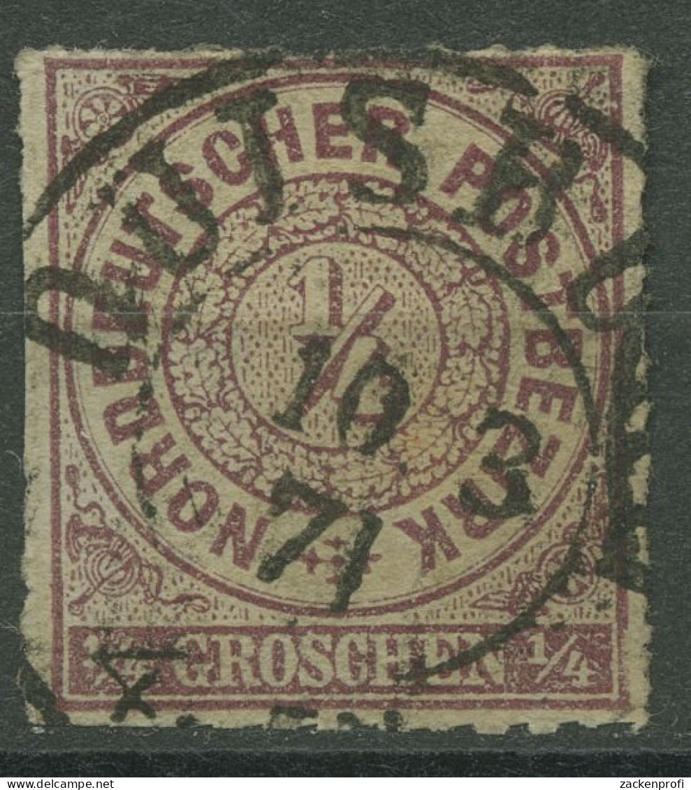 Norddeutscher Postbezirk NDP 1868 1/4 Groschen 1 B Mit PR-K2-Stpl. DUISBURG - Used