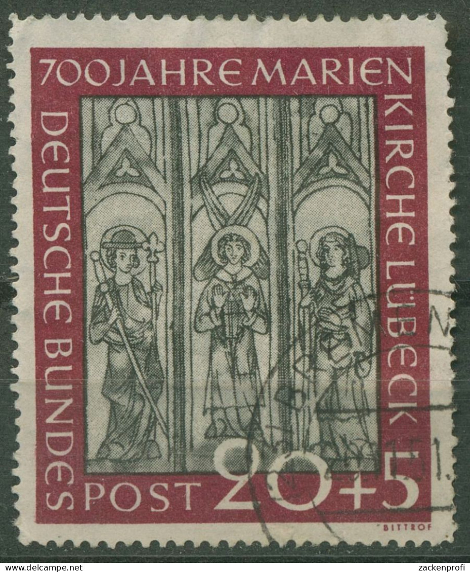 Bund 1951 Marienkirche Lübeck 140 Gestempelt, Bügig (R81072) - Oblitérés