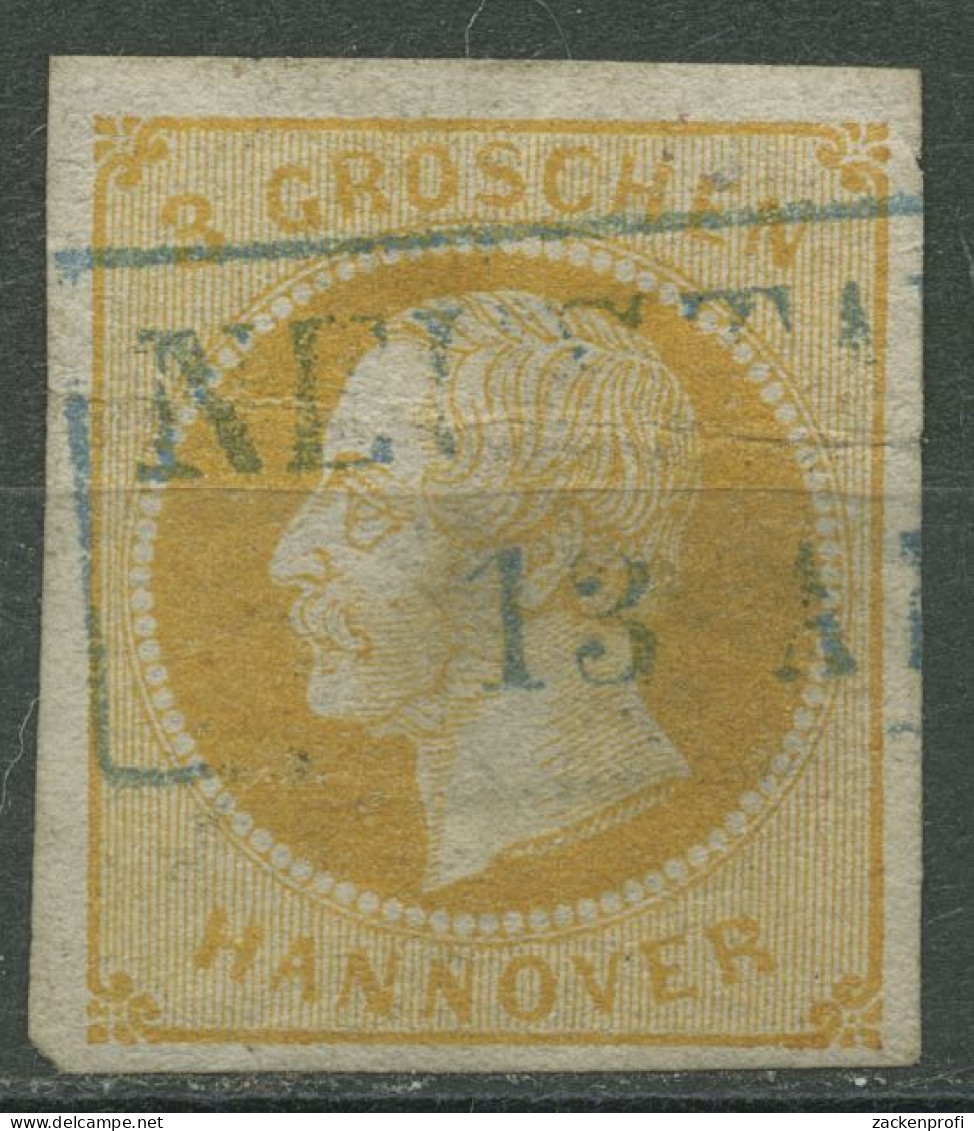 Hannover 1859 König Georg V. 16 A Gestempelt, Knick - Hanovre
