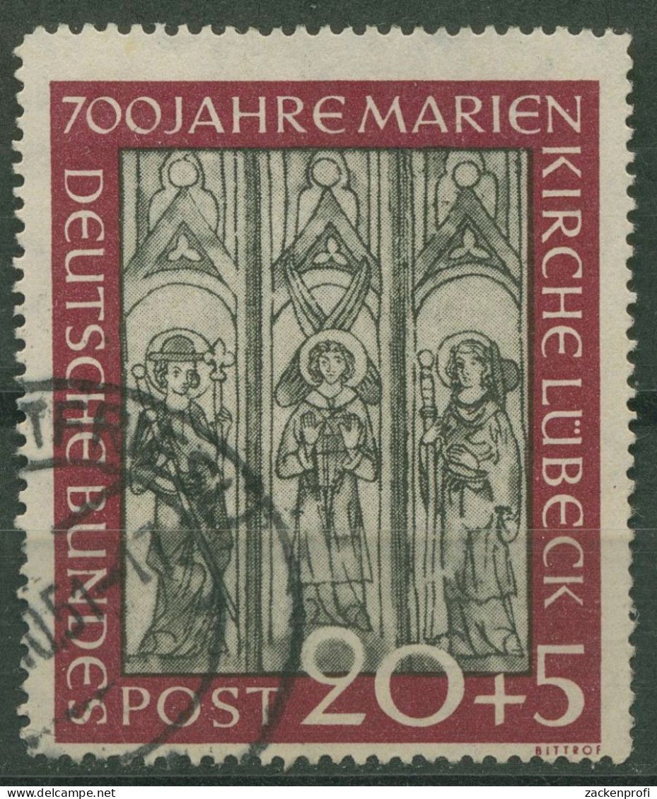 Bund 1951 Marienkirche Lübeck 140 Gestempelt, Kl. Zahnfehler (R81073) - Oblitérés