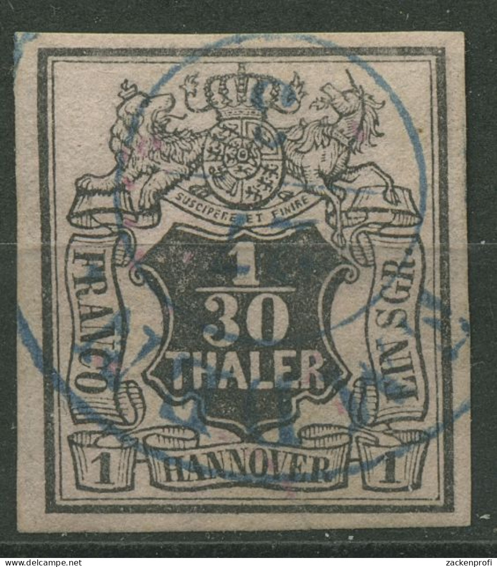 Hannover 1851 Wertschild Unter Wappen 1/30 Th, 3 A Mit K2-Stpl. EMDEN - Hanover