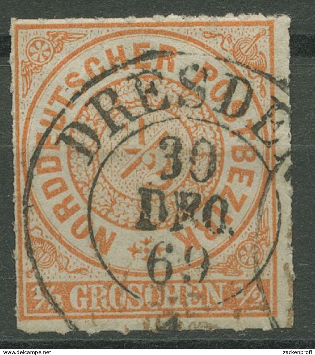Norddeutscher Postbezirk NDP 1868 1/2 Groschen 3 Mit SA K2-Stpl. DRESDEN - Used