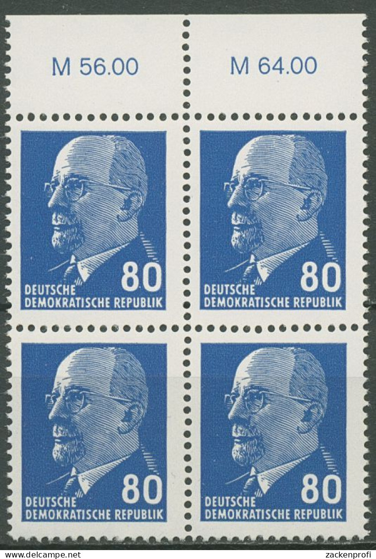 DDR 1967 Walter Ulbricht 1331 Ax II OR 3 4er-Block Postfrisch - Unused Stamps