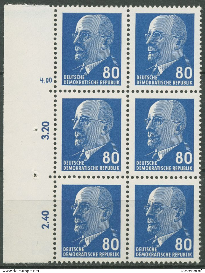 DDR 1967 Walter Ulbricht 1331 Ax II 6er-Block Rand Links Postfrisch - Neufs