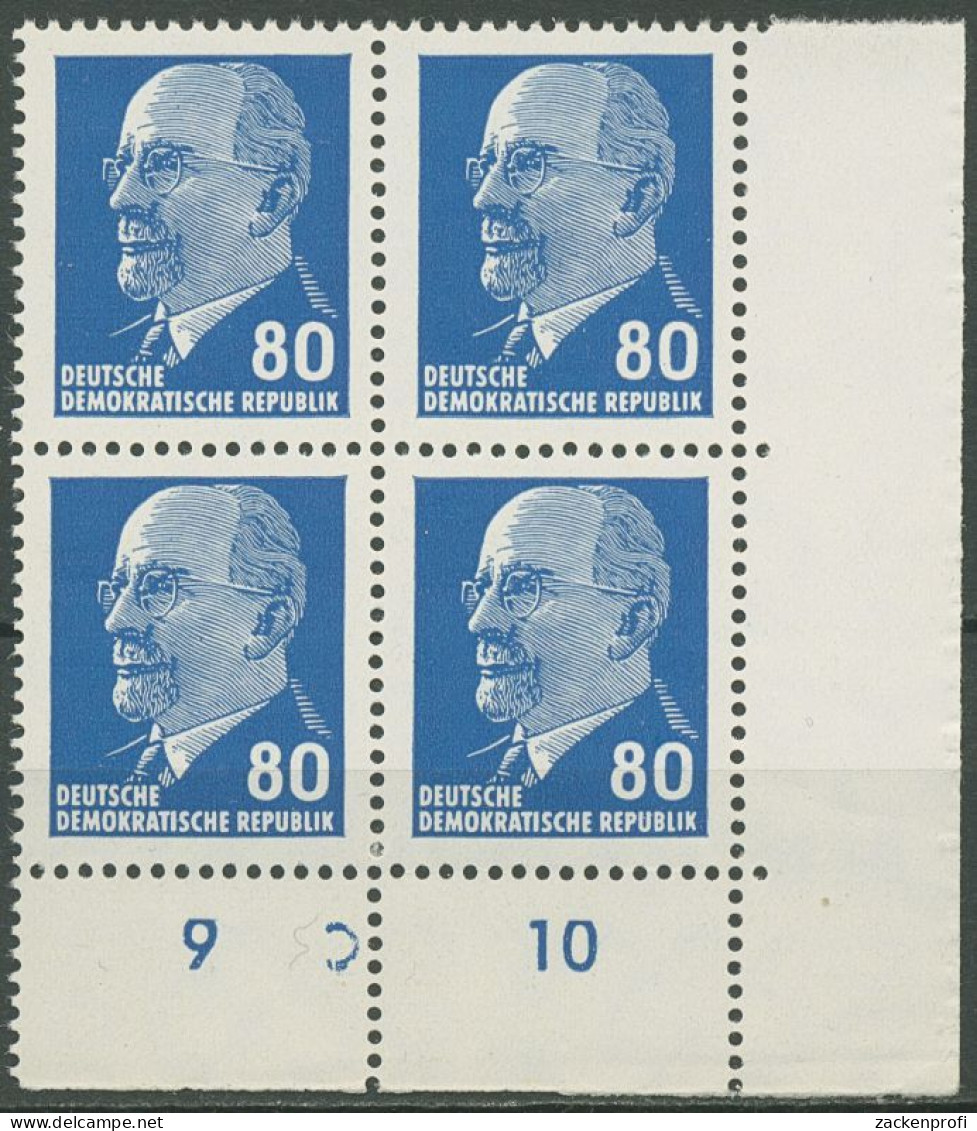 DDR 1967 Walter Ulbricht 1331 Ax I UR 2 4er-Block Ecke 4, DKZ "C" Postfrisch - Unused Stamps