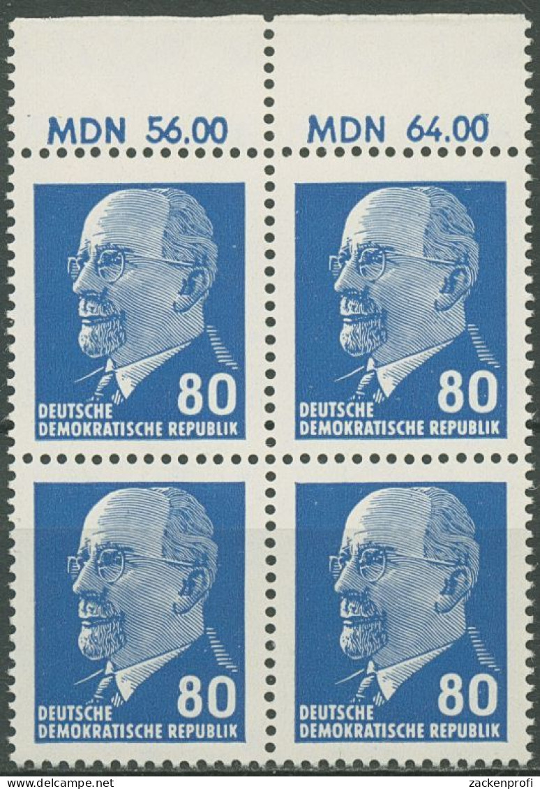 DDR 1967 Walter Ulbricht 1331 Ax I OR 2 4er-Block Postfrisch - Unused Stamps