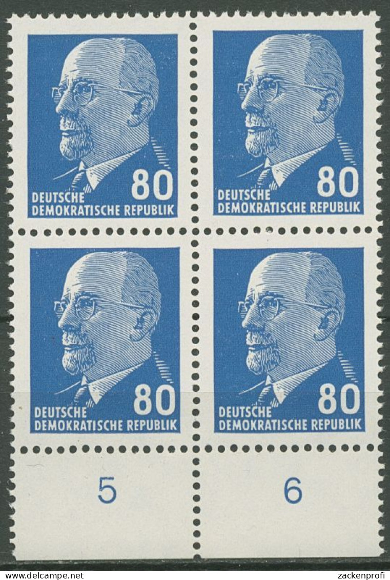 DDR 1967 Walter Ulbricht 1331 Ax II UR 3 4er-Block Postfrisch - Unused Stamps