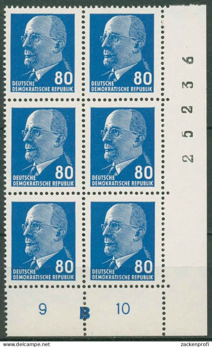 DDR 1967 Walter Ulbricht 1331 Ax II UR 3 6er-Block Ecke 4, DKZ "B" Postfrisch - Unused Stamps