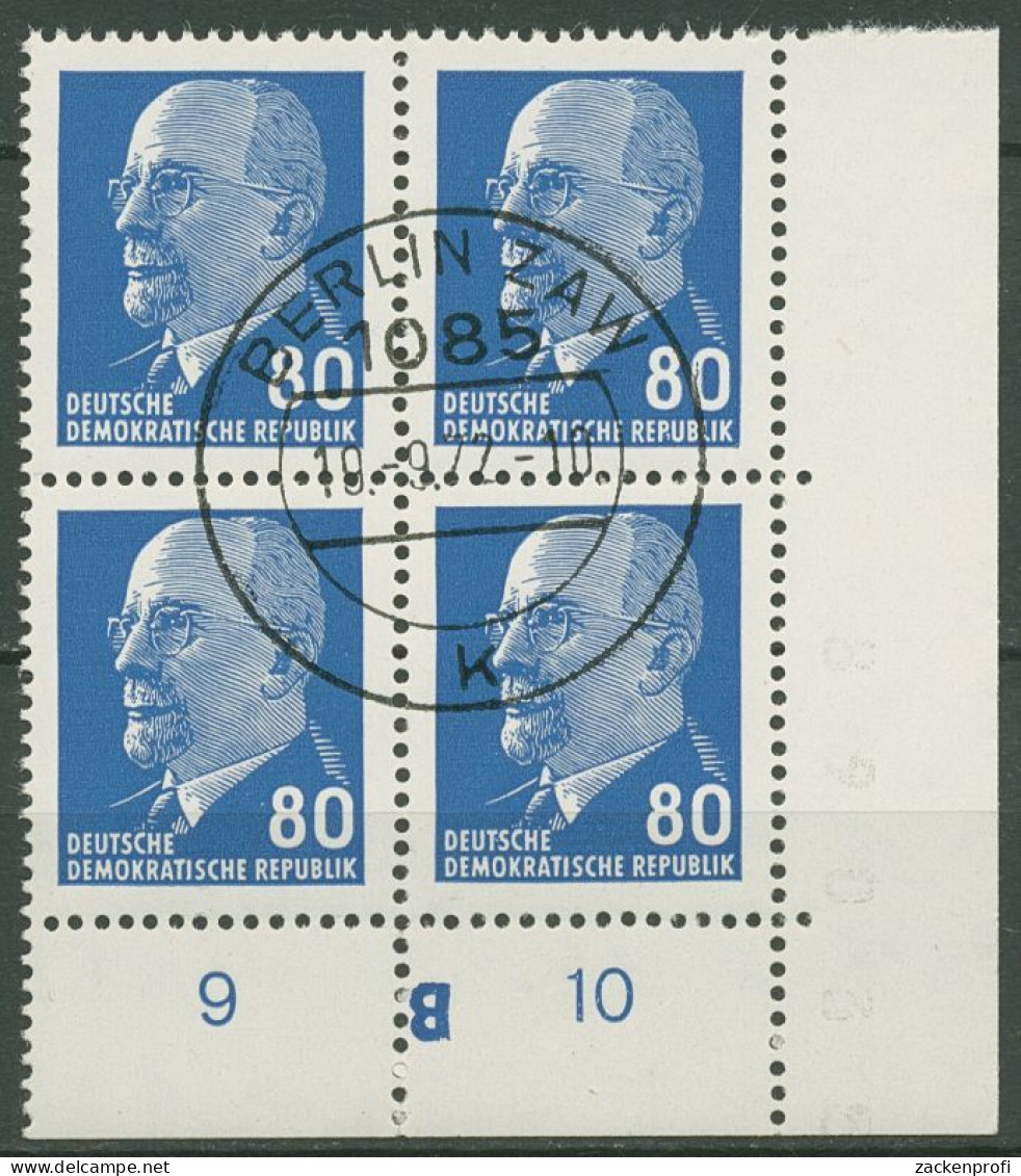 DDR 1967 Walter Ulbricht 1331 Ax II UR 3 4er-Block Ecke 4, DKZ "B" Gestempelt - Used Stamps