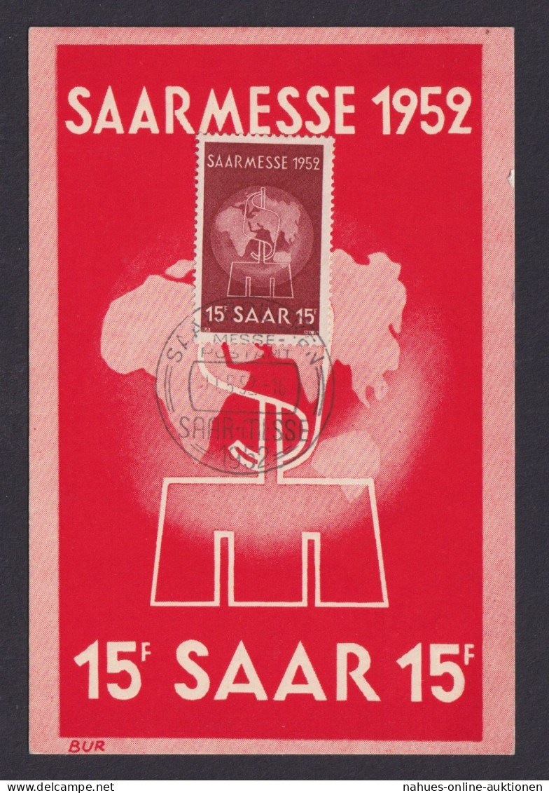 Saarland 318 Maximumkarte MK Saarbrücken Lorch Württemberg Saarmesse - Used Stamps